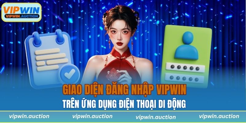 Giao diện đăng nhập VIPWIN trên ứng dụng điện thoại di động