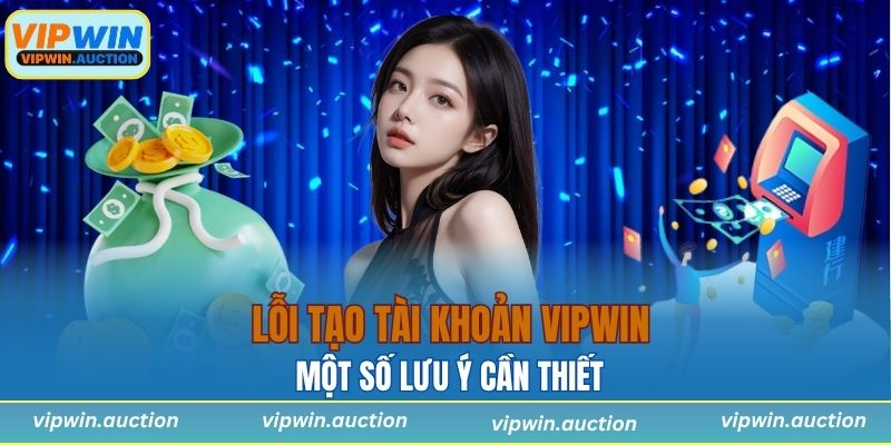 Một số lưu ý cần thiết để tránh gặp lỗi khi tạo tài khoản Vipwin
